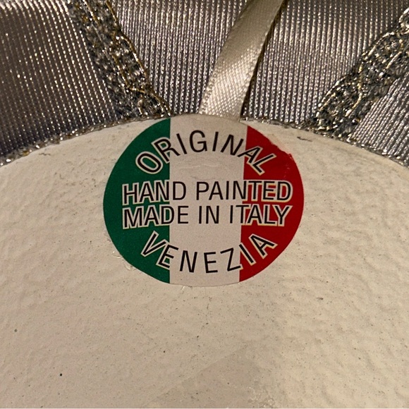 Authentic Venetian Hand-Painted Jester Mask - Blue & Silver Decor Collectible - Picture 6 of 6